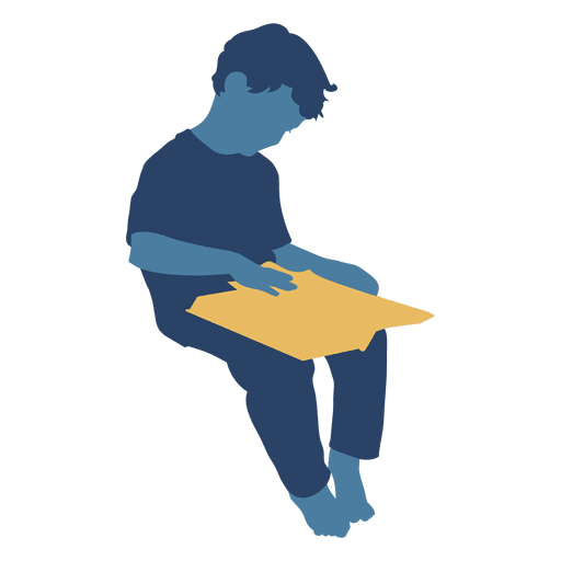 Boy Reading Book Transparent PNG Image
