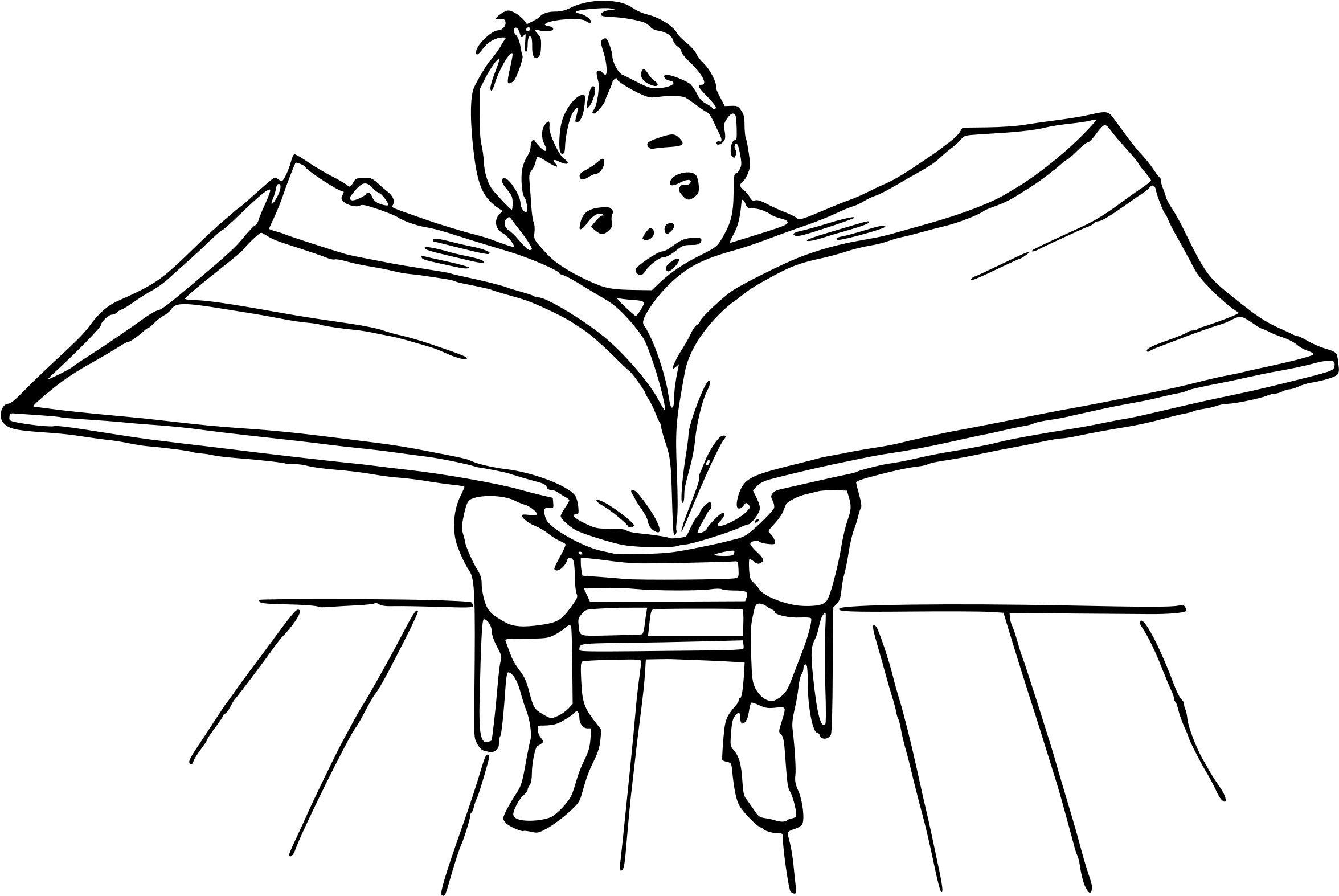 Boy Reading Book Transparent PNG Image