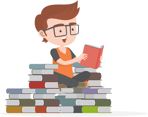 Boy Reading Book Transparent PNG Image