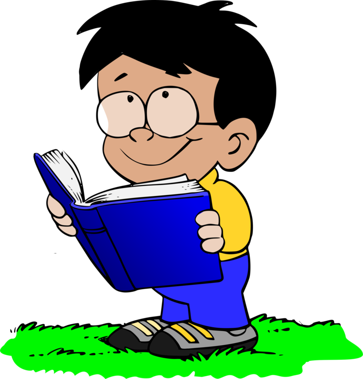 Boy Little Reading Book Transparent PNG Image