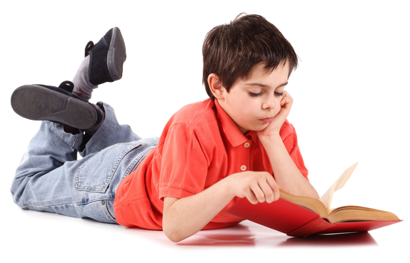 Boy Little Reading Book Transparent PNG Image