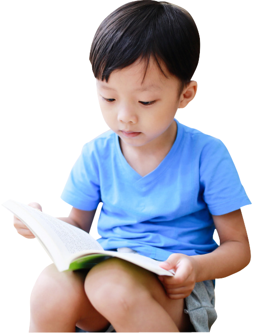 Boy Reading Book Sitting Transparent PNG Image