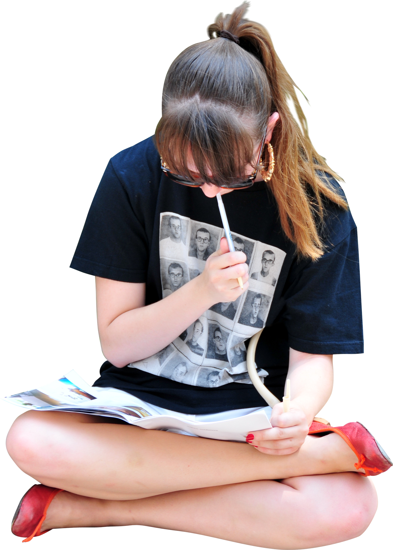Woman Reading Transparent PNG Image