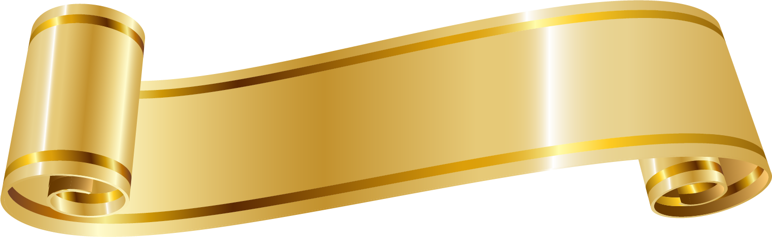 Golden Gold Ribbon Transparent PNG Image