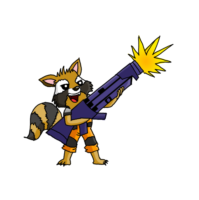 Raccoon Cartoon Rocket Transparent PNG Image