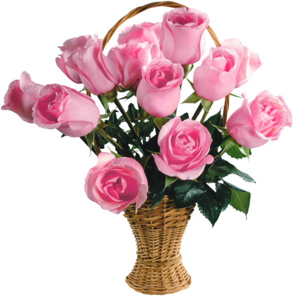 Pink Rose Flower Bunch Transparent PNG Image