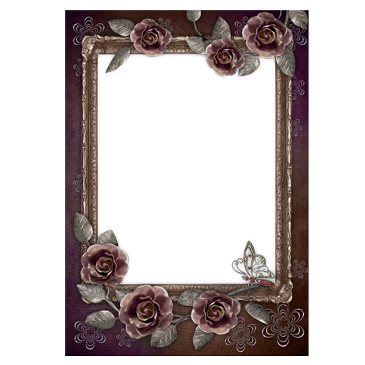 Rose Frame Flower Black Film Transparent PNG Image