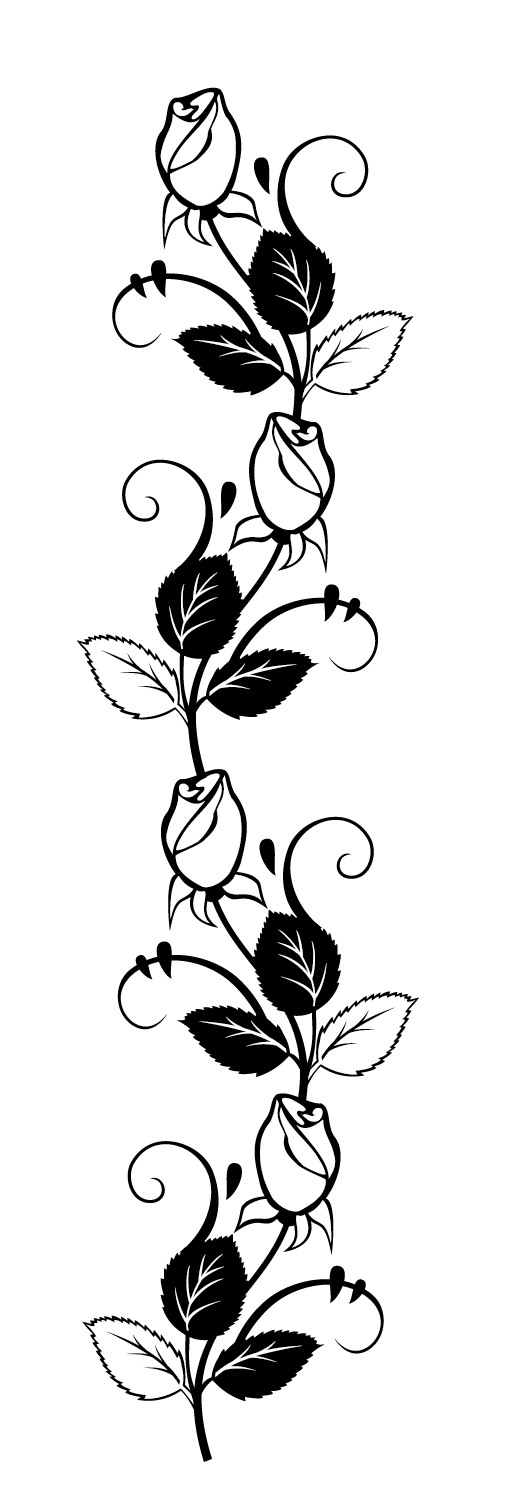 Rose Stencil Silhouette Drawing Frame Transparent PNG Image