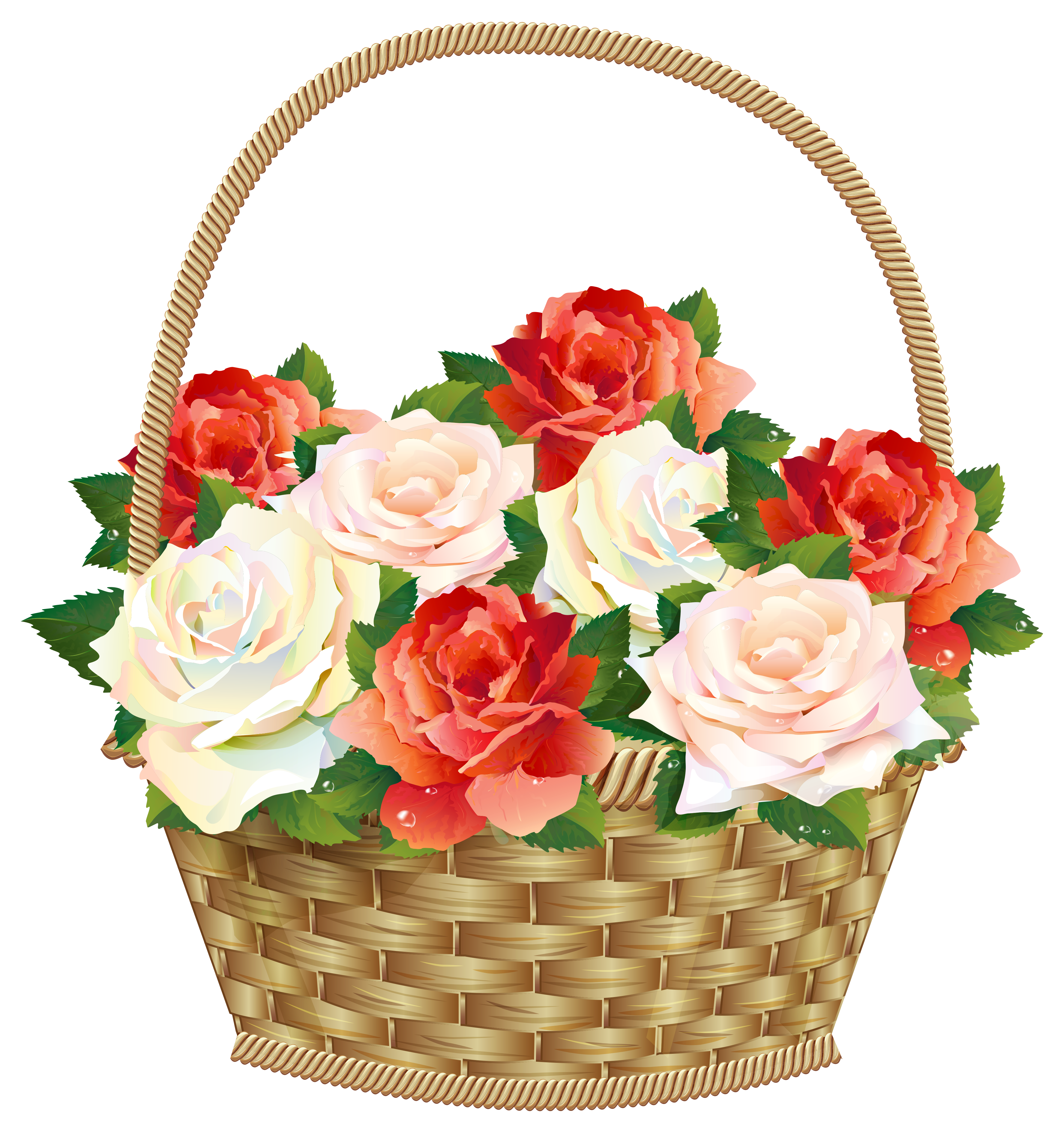 Basket Roses In Icon File Transparent PNG Image