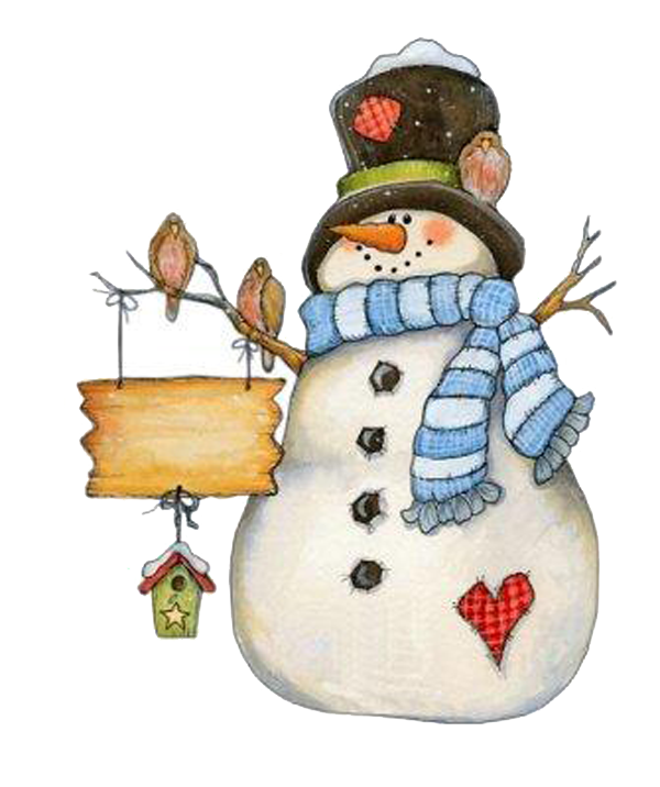 Snowman Standing On Claus Greeting Bird Arm Transparent PNG Image