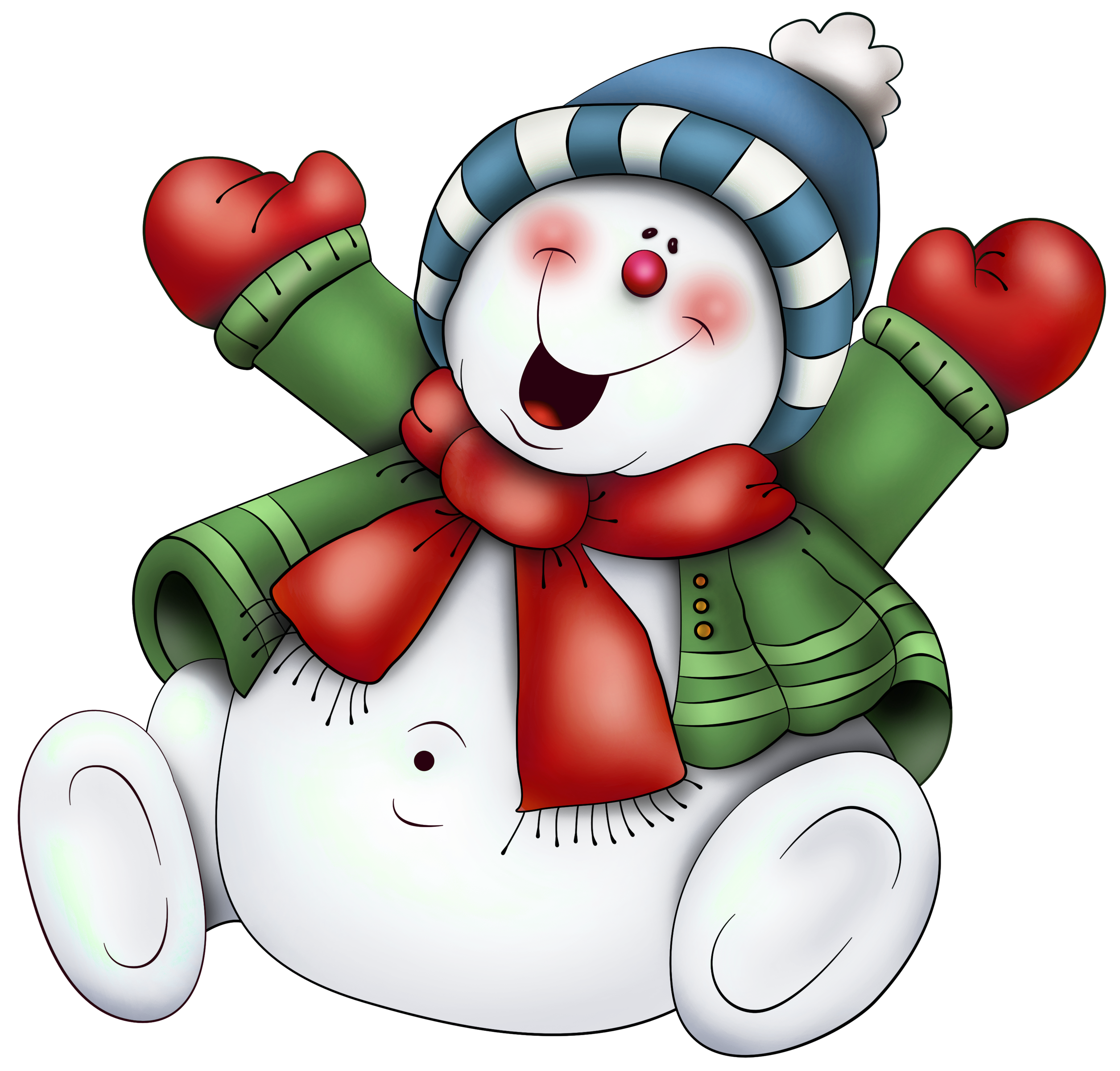 Snowman With Scarf Transparent PNG Image
