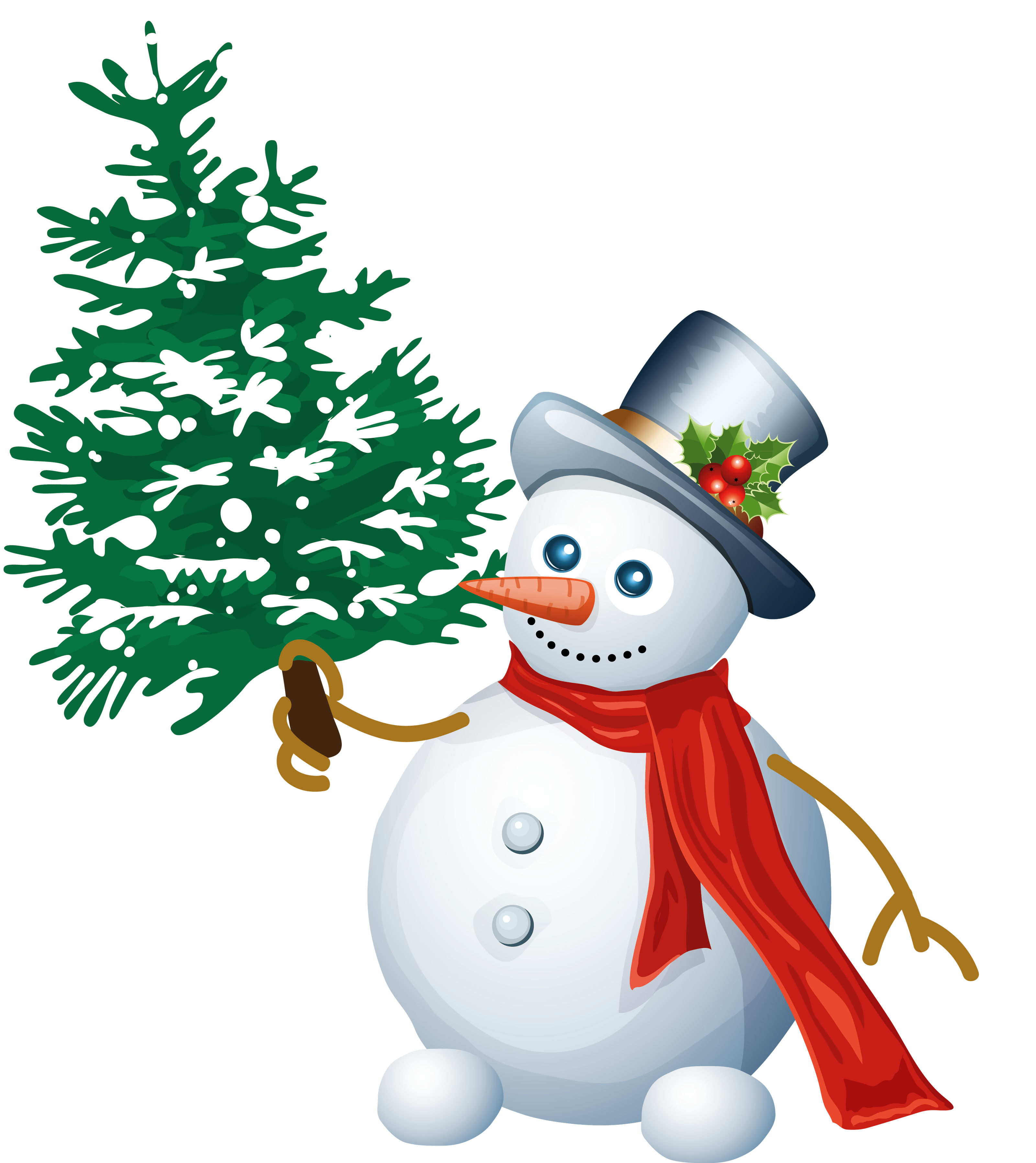 Snowman Claus Tree Santa With Christmas Transparent PNG Image