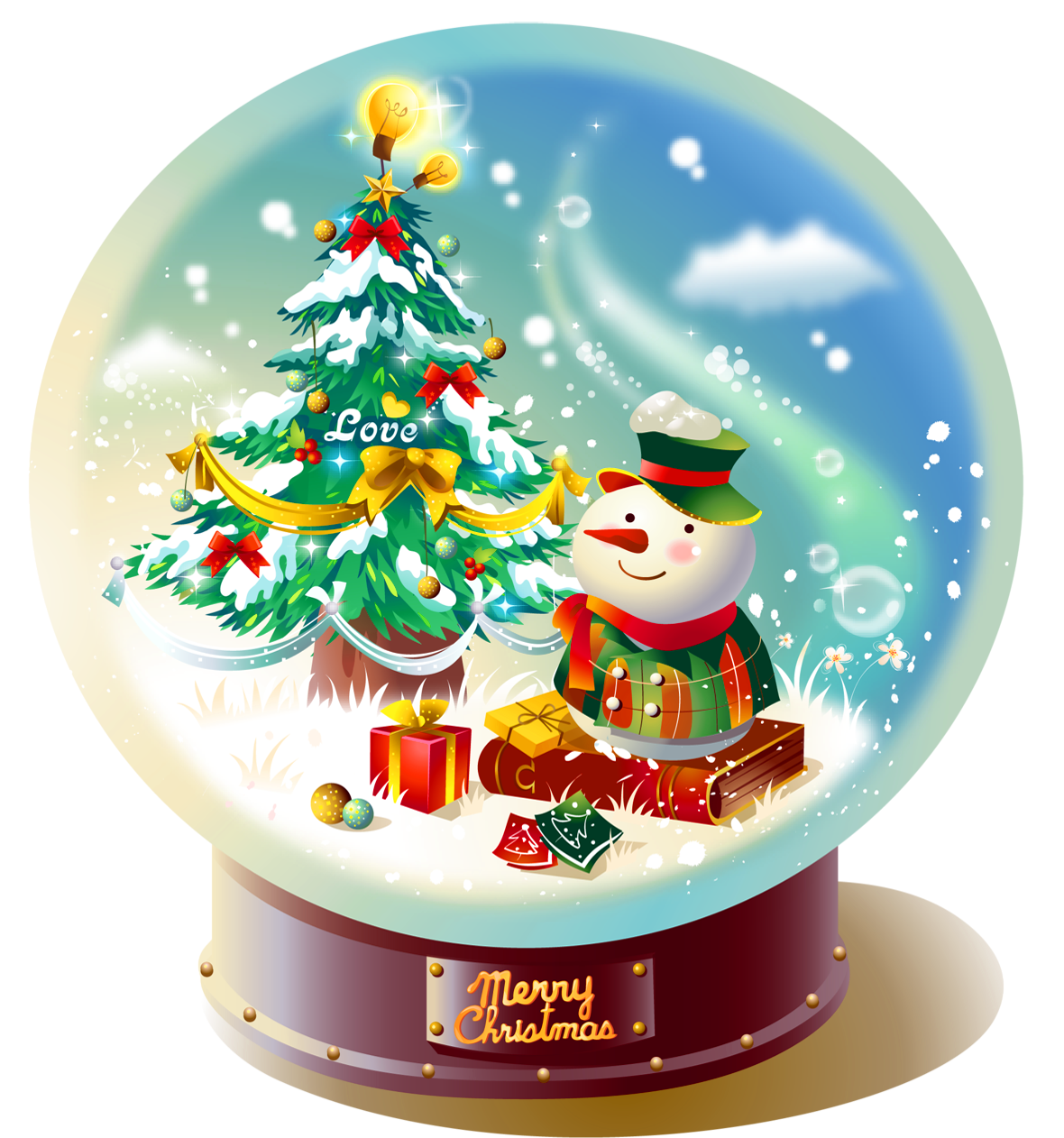 Snowman Gift Snowglobe Globe Snow Christmas Transparent PNG Image