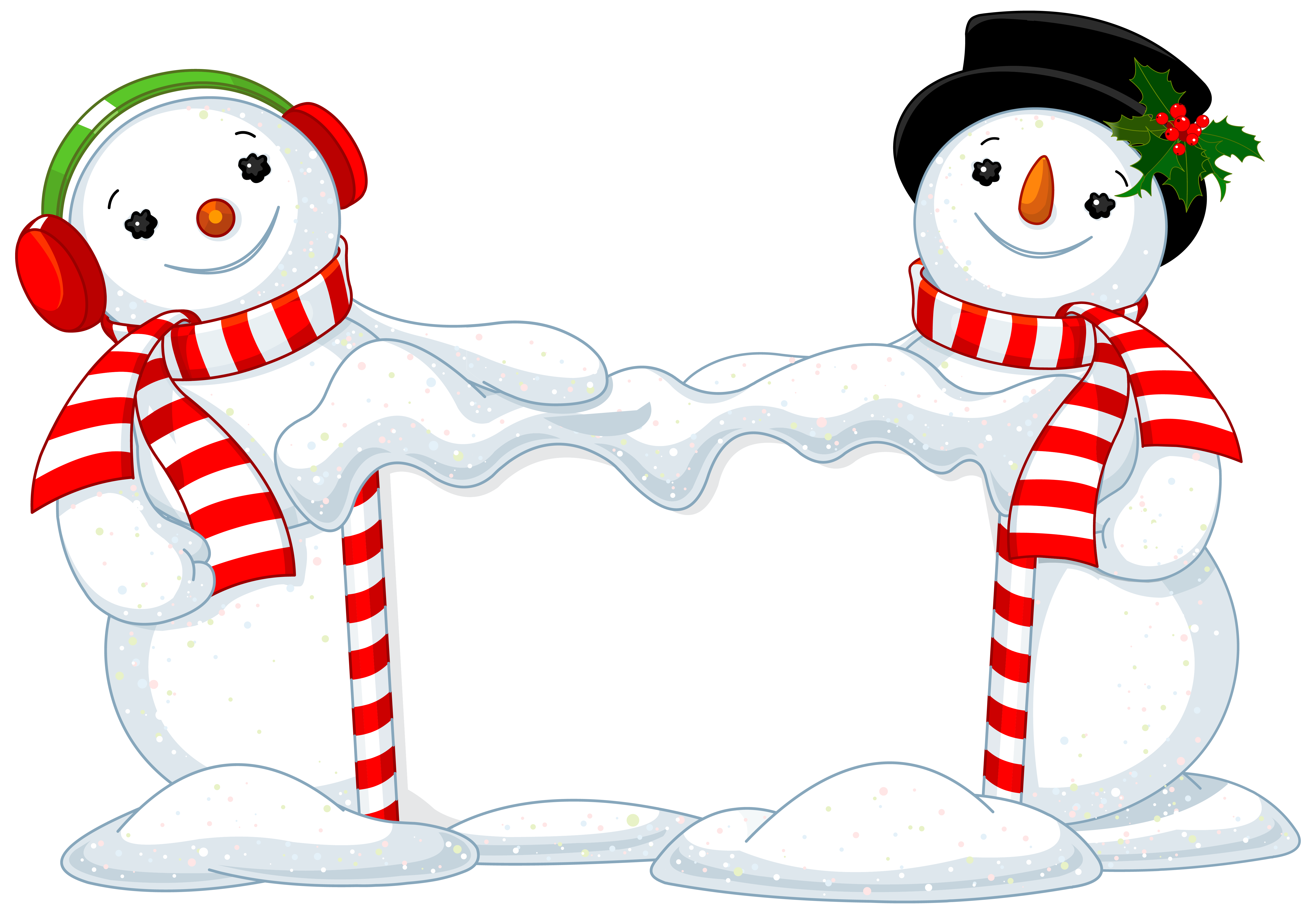 Snowman Decor Christmas Two Transparent PNG Image