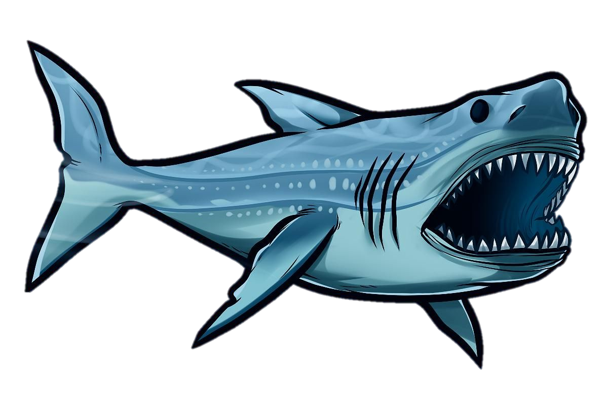 Blue Megalodon Shark Transparent PNG Image