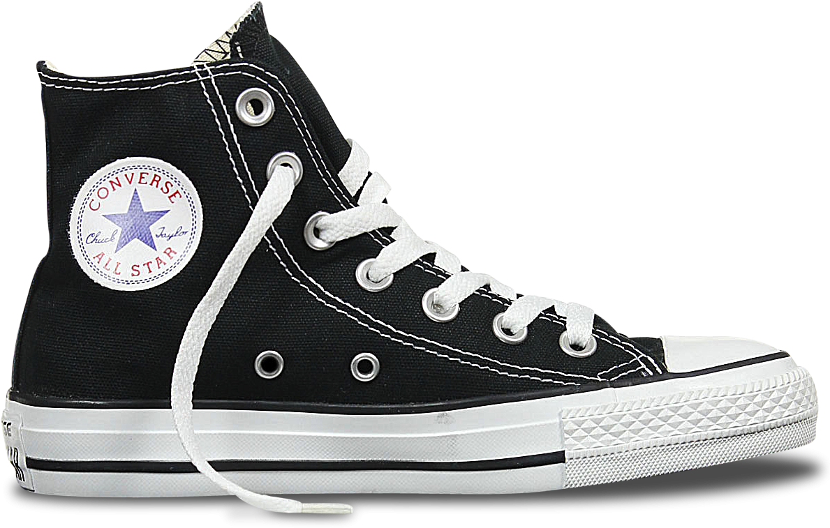 Converse Black Shoes Transparent PNG Image