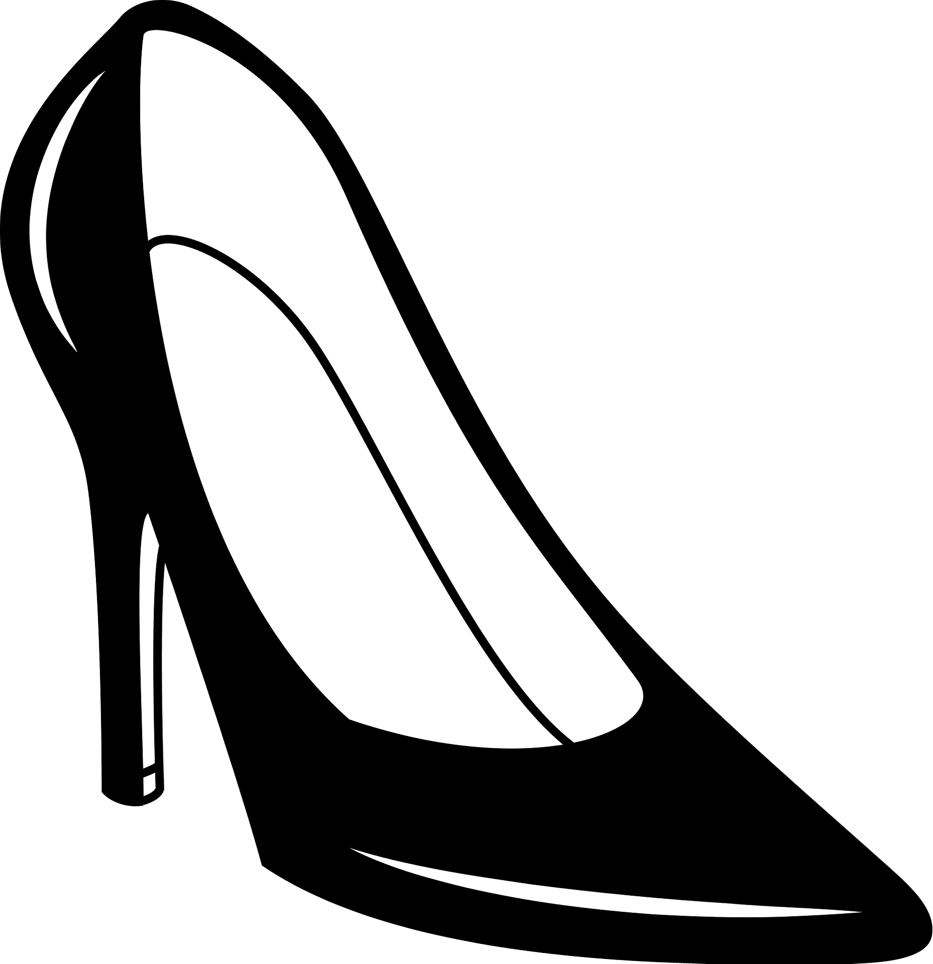 High Heels Black Shoe Transparent PNG Image