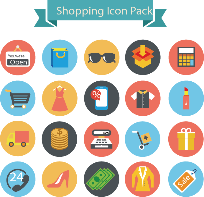 Flat Icons Shopping Icon Transparent PNG Image