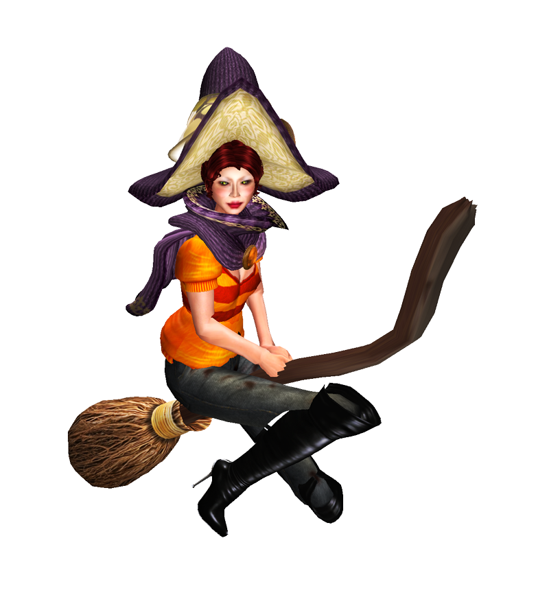 Sims Broom Figurine Witch Costume Transparent PNG Image