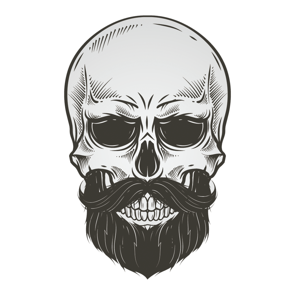 Bearded Skull Illustration Vector Drawing Beard Transparent PNG Image
