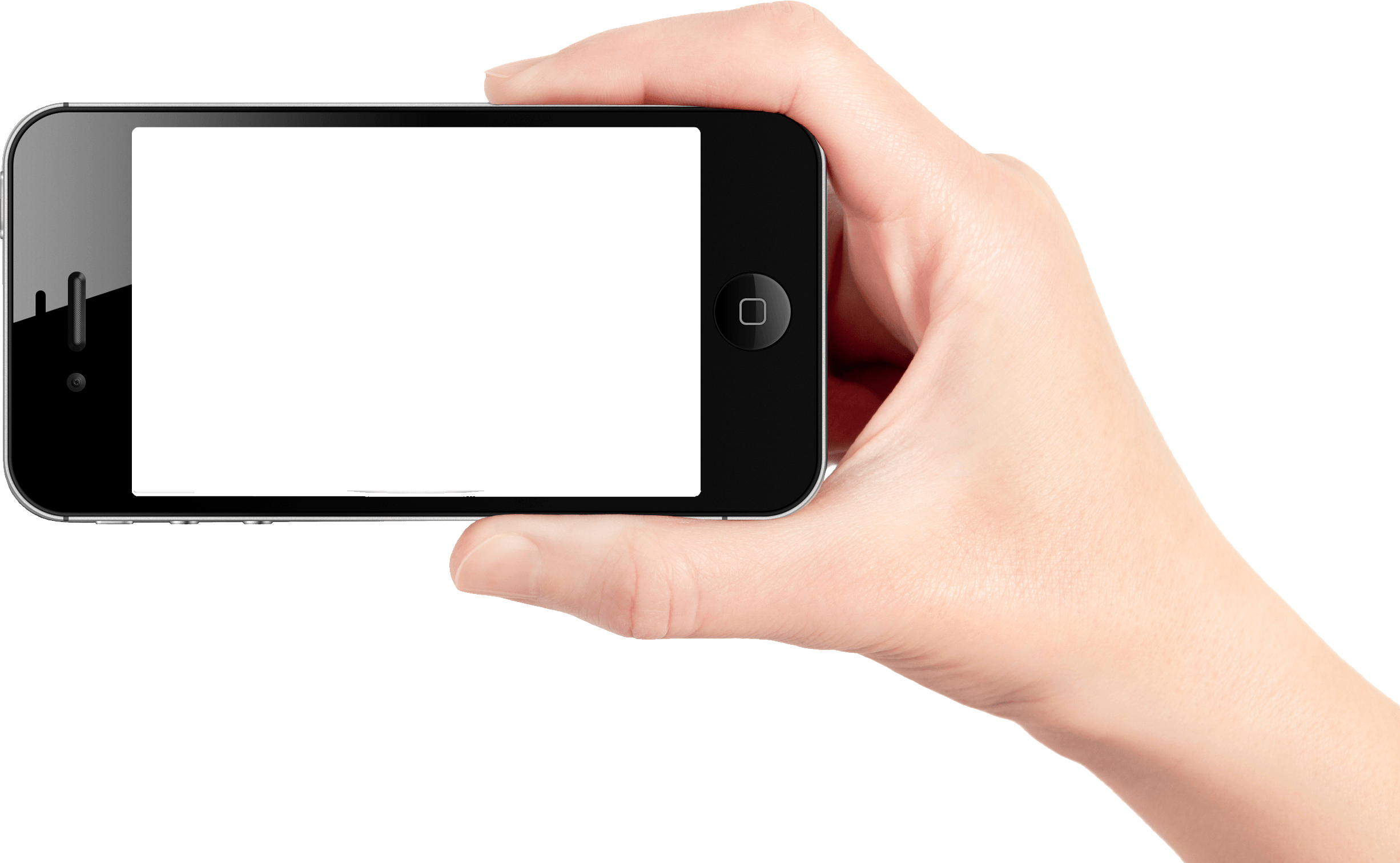 Smartphone Hand Holding Mockup Transparent PNG Image