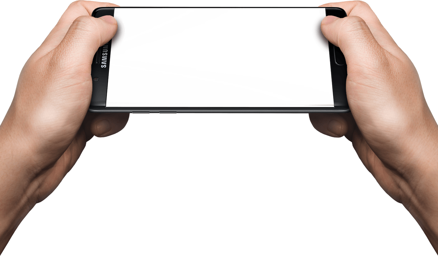 Smartphone Hand Holding Mockup Transparent PNG Image