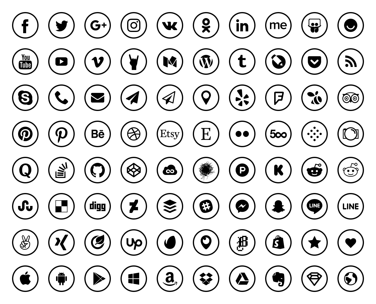 Media Icons Computer Sketch Social Transparent PNG Image