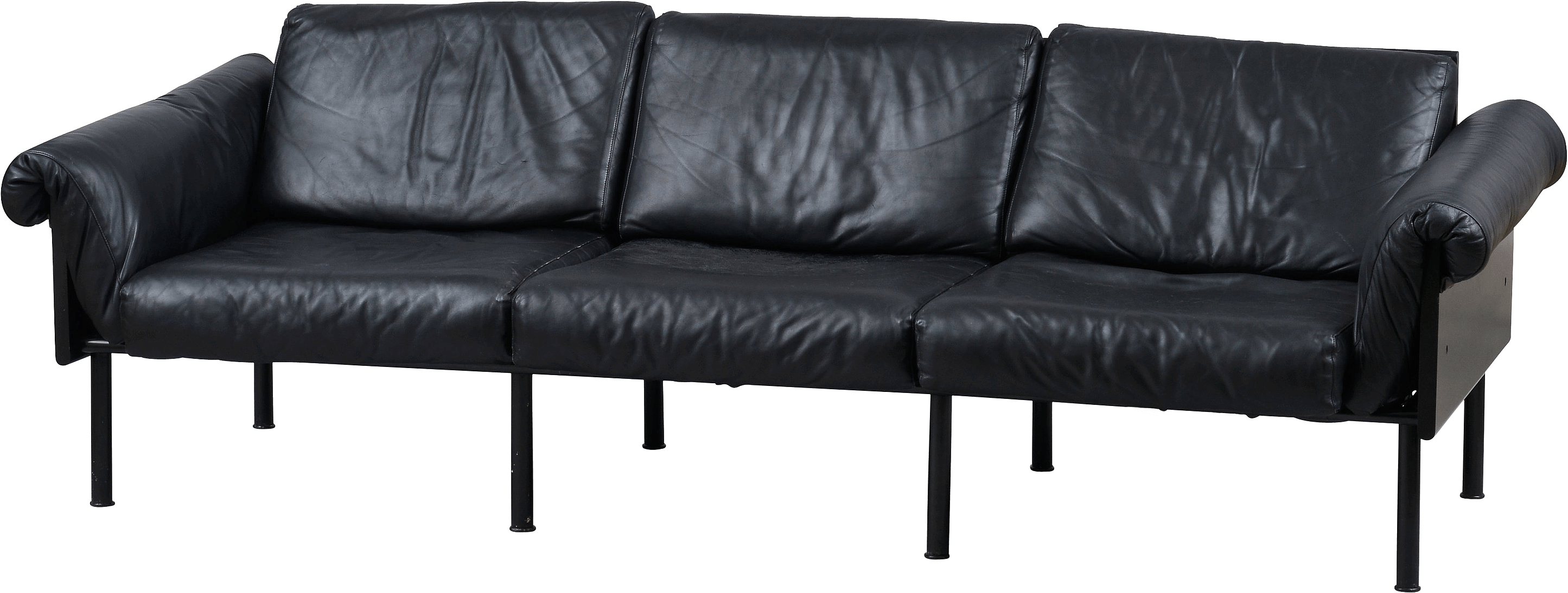 Black Sofa Transparent PNG Image