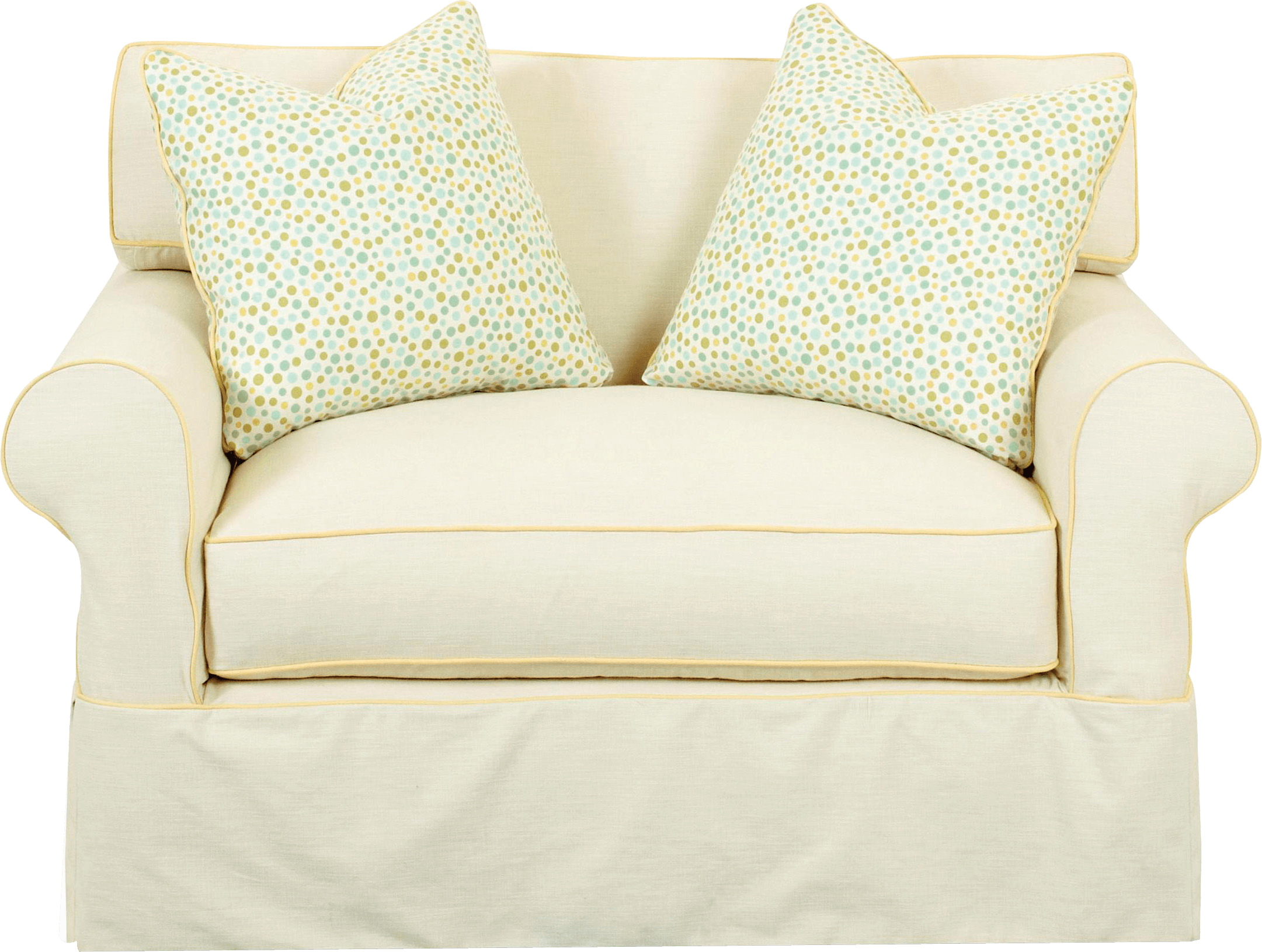 White Sofa Transparent PNG Image