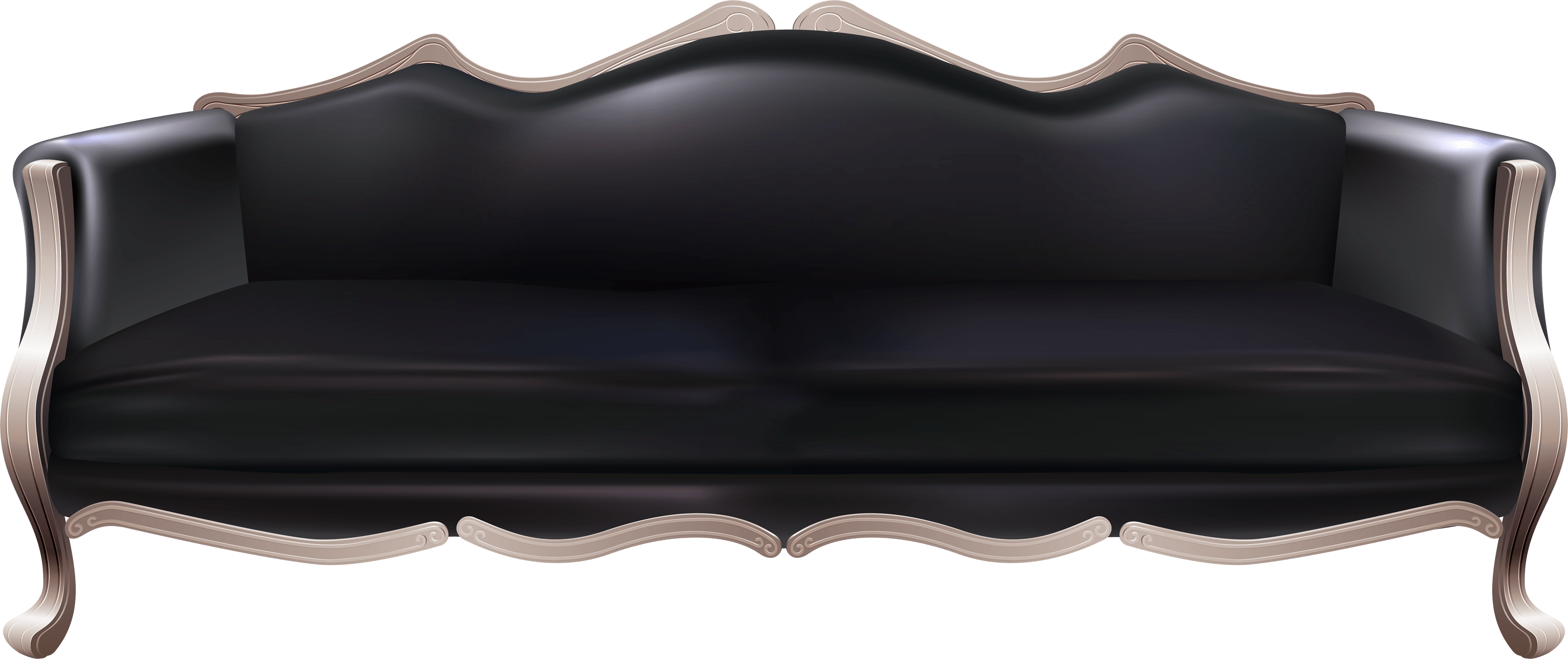 Black Sofa Transparent PNG Image