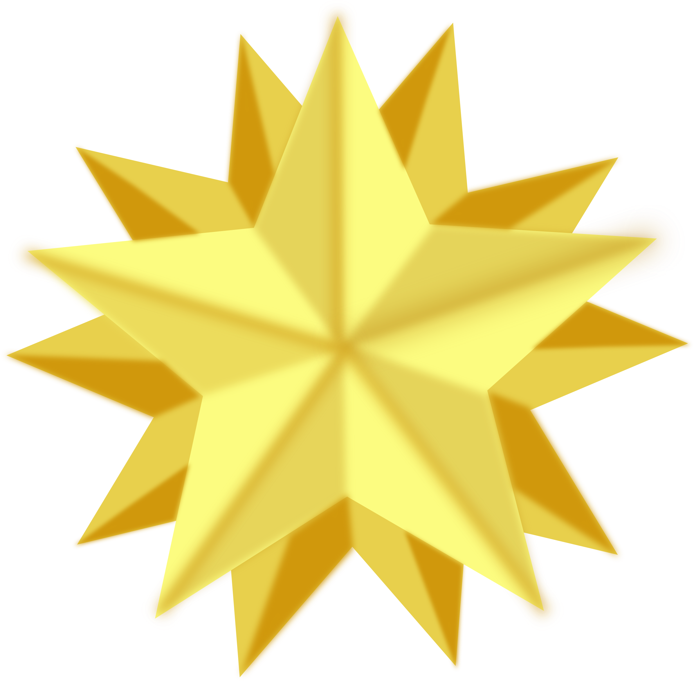 Abstract Star Gold Transparent PNG Image