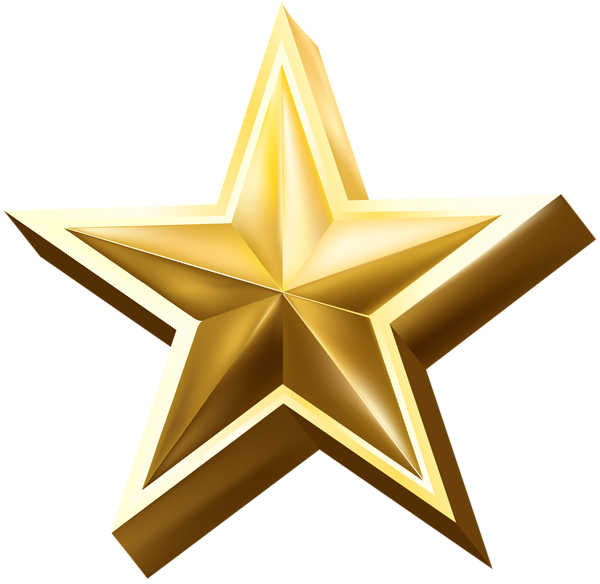 Abstract Star Gold Transparent PNG Image