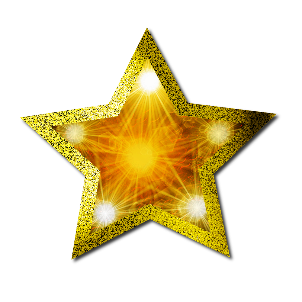 Star Glitter Gold Transparent PNG Image