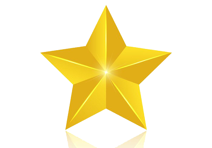 3D Gold Star Transparent PNG Image