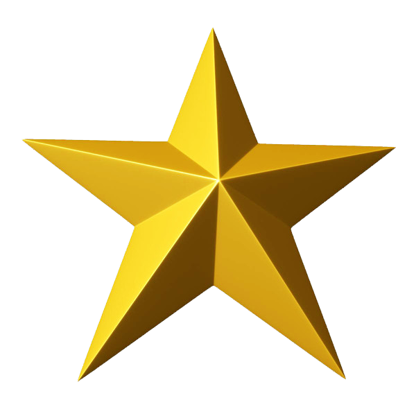 3D Gold Star Transparent PNG Image