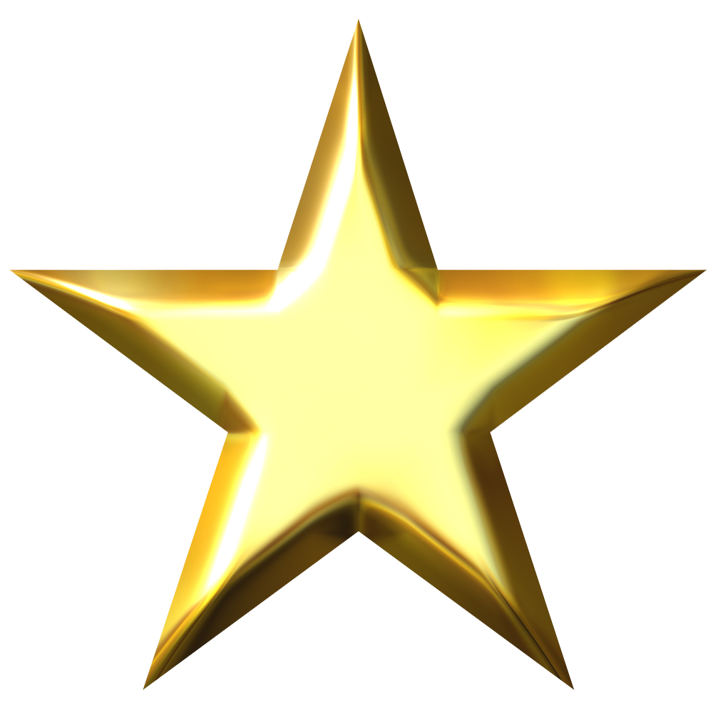 3D Gold Star Transparent PNG Image