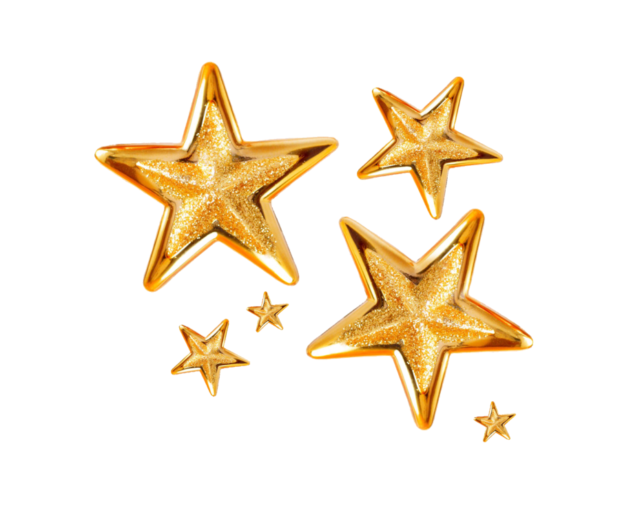 Christmas Gold Star Transparent PNG Image