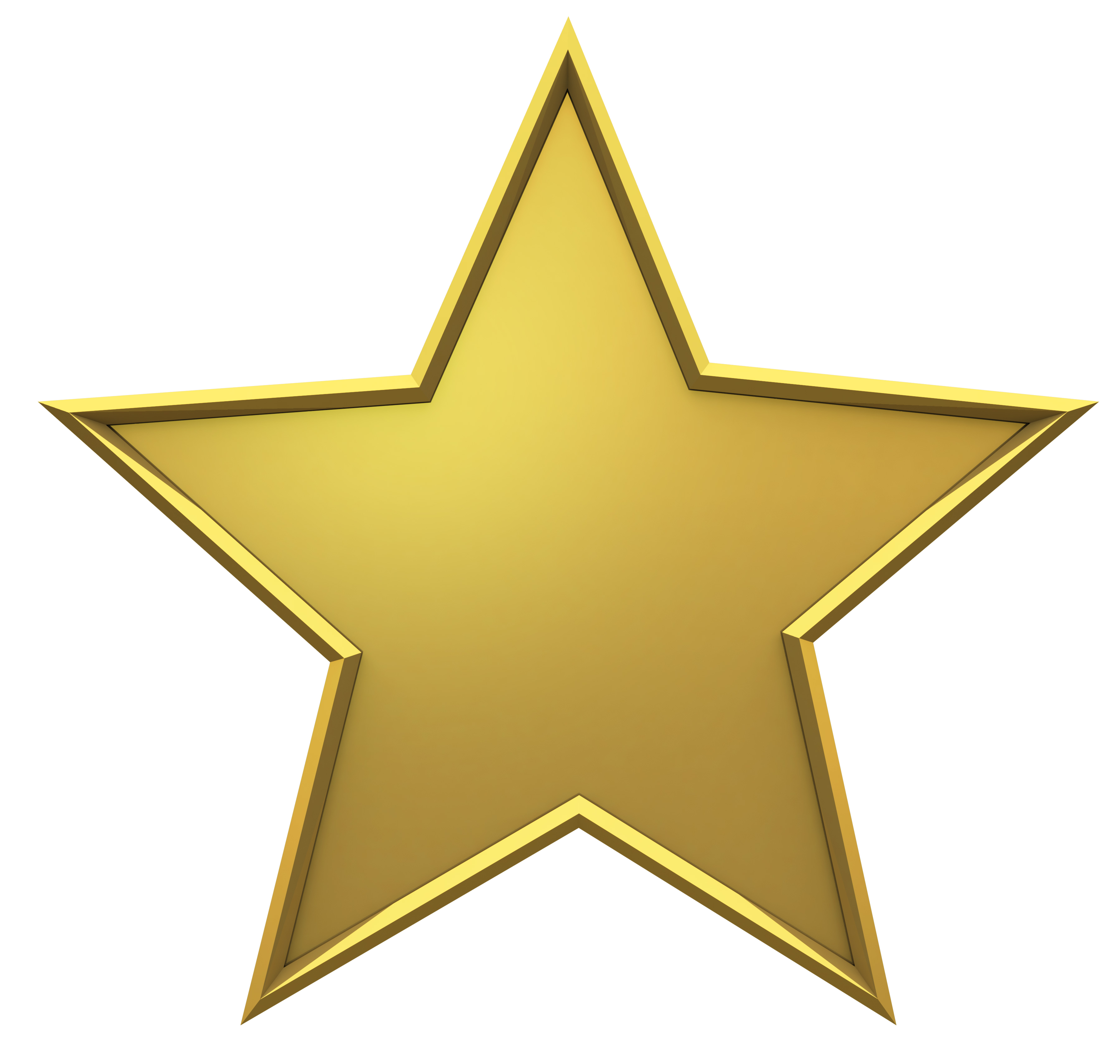 3D Gold Star Transparent PNG Image