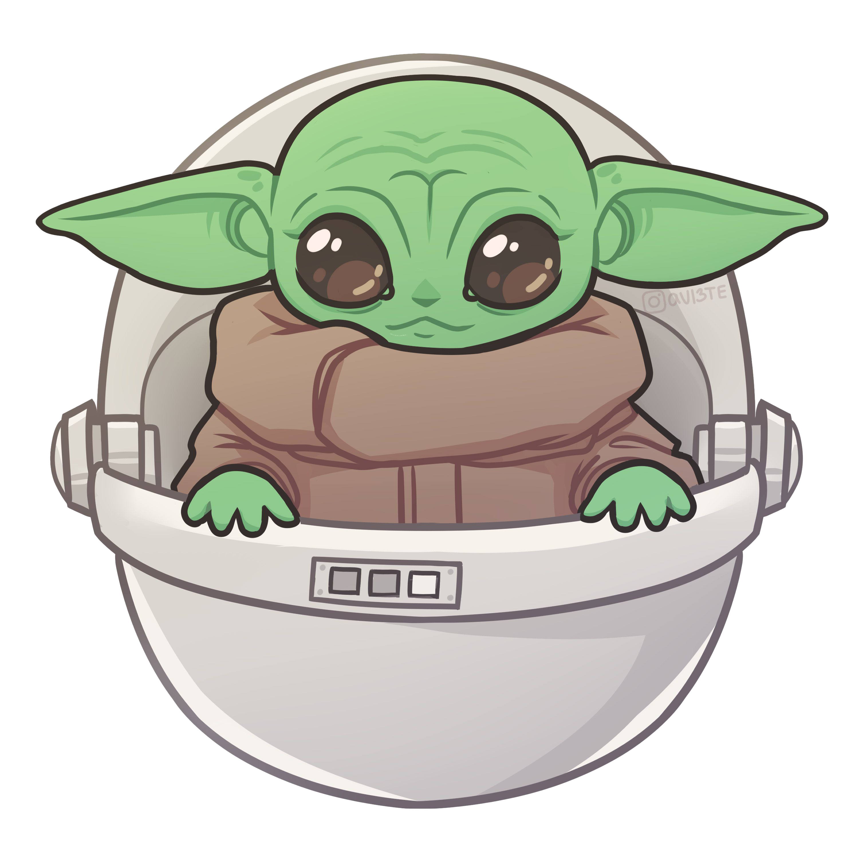 Cute Star Wars Baby Yoda Transparent PNG Image