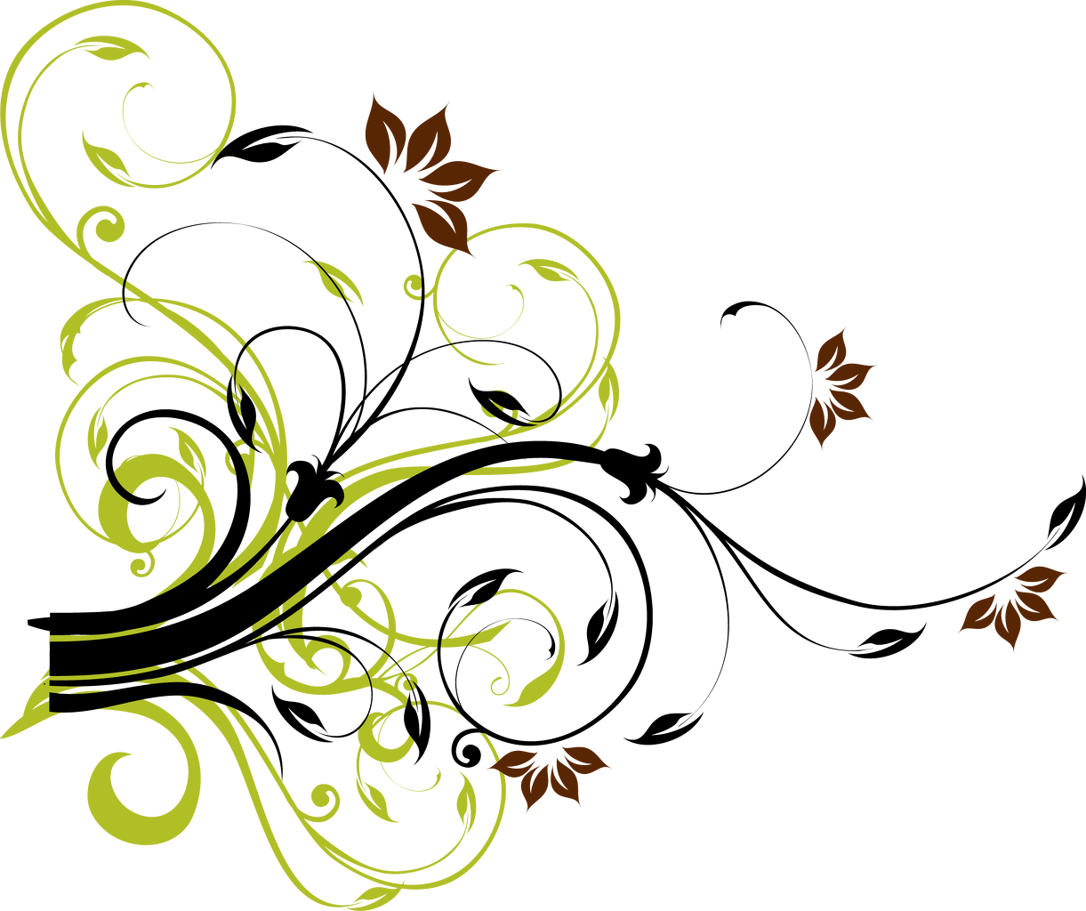 Floral Swirl Artistic Transparent PNG Image