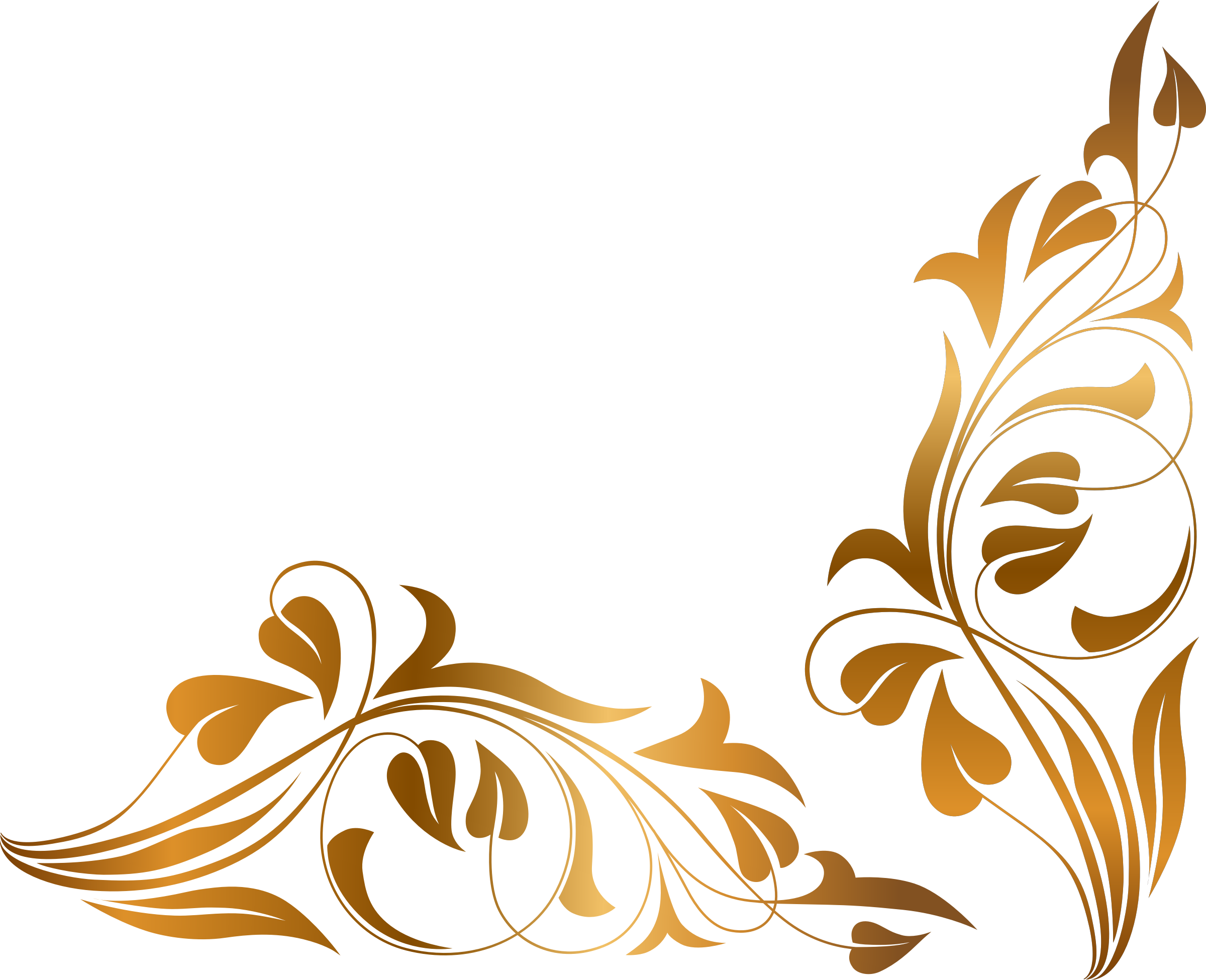 Floral Corner Swirl Transparent PNG Image