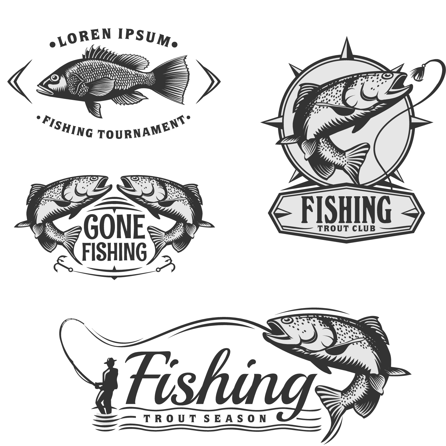 Tackle Rods Font Emblem Fishing Transparent PNG Image