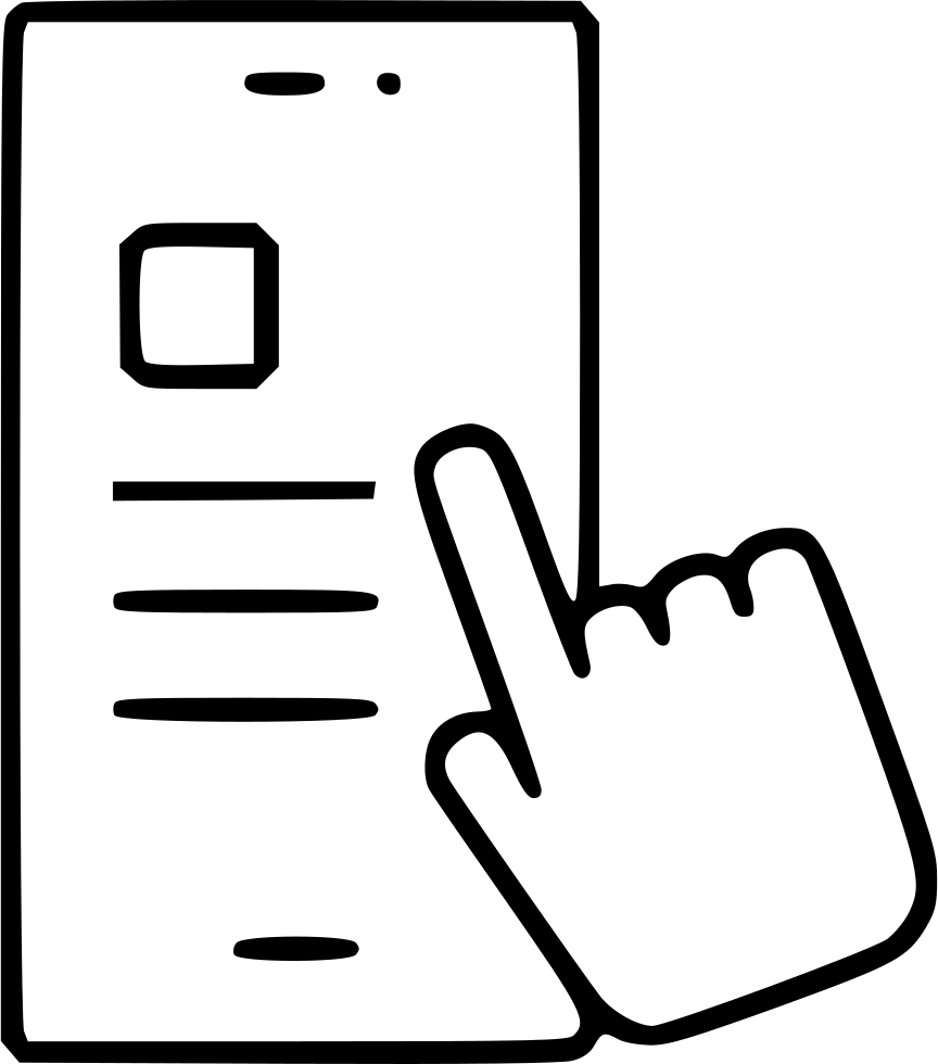 Finger Tablet Outline Transparent PNG Image