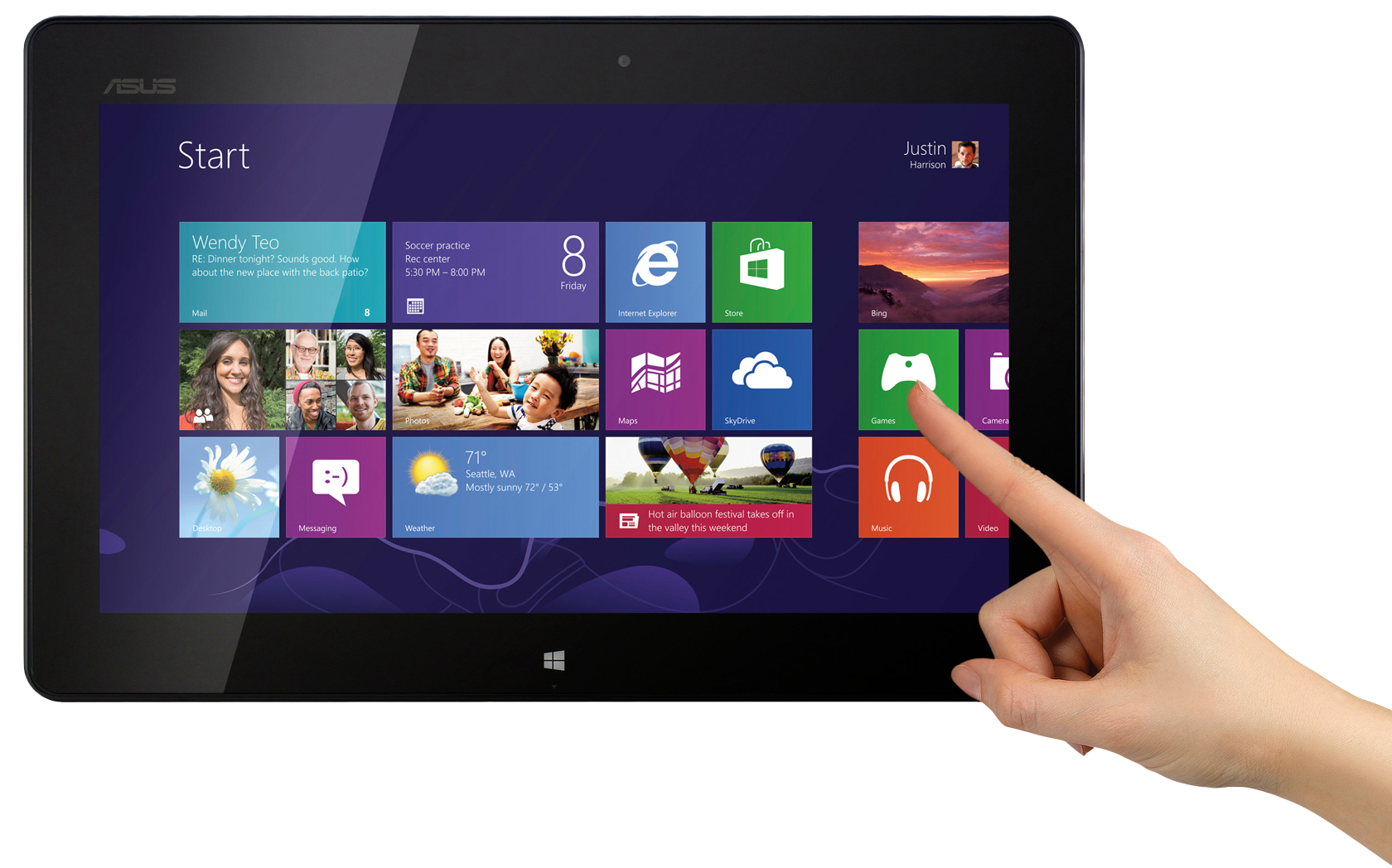 Real Finger Tablet Transparent PNG Image