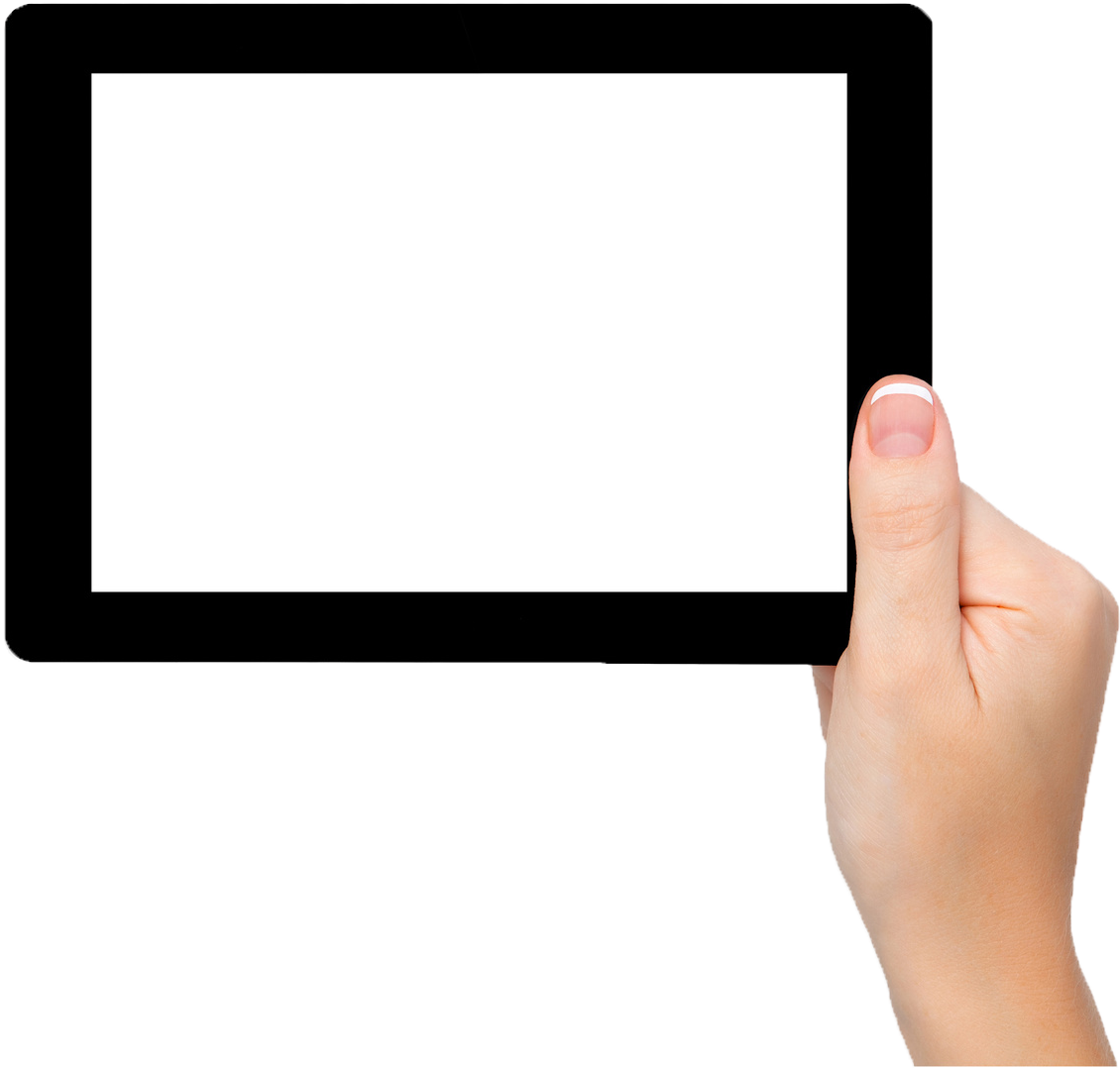 Tablet Holding Female Hand Transparent PNG Image