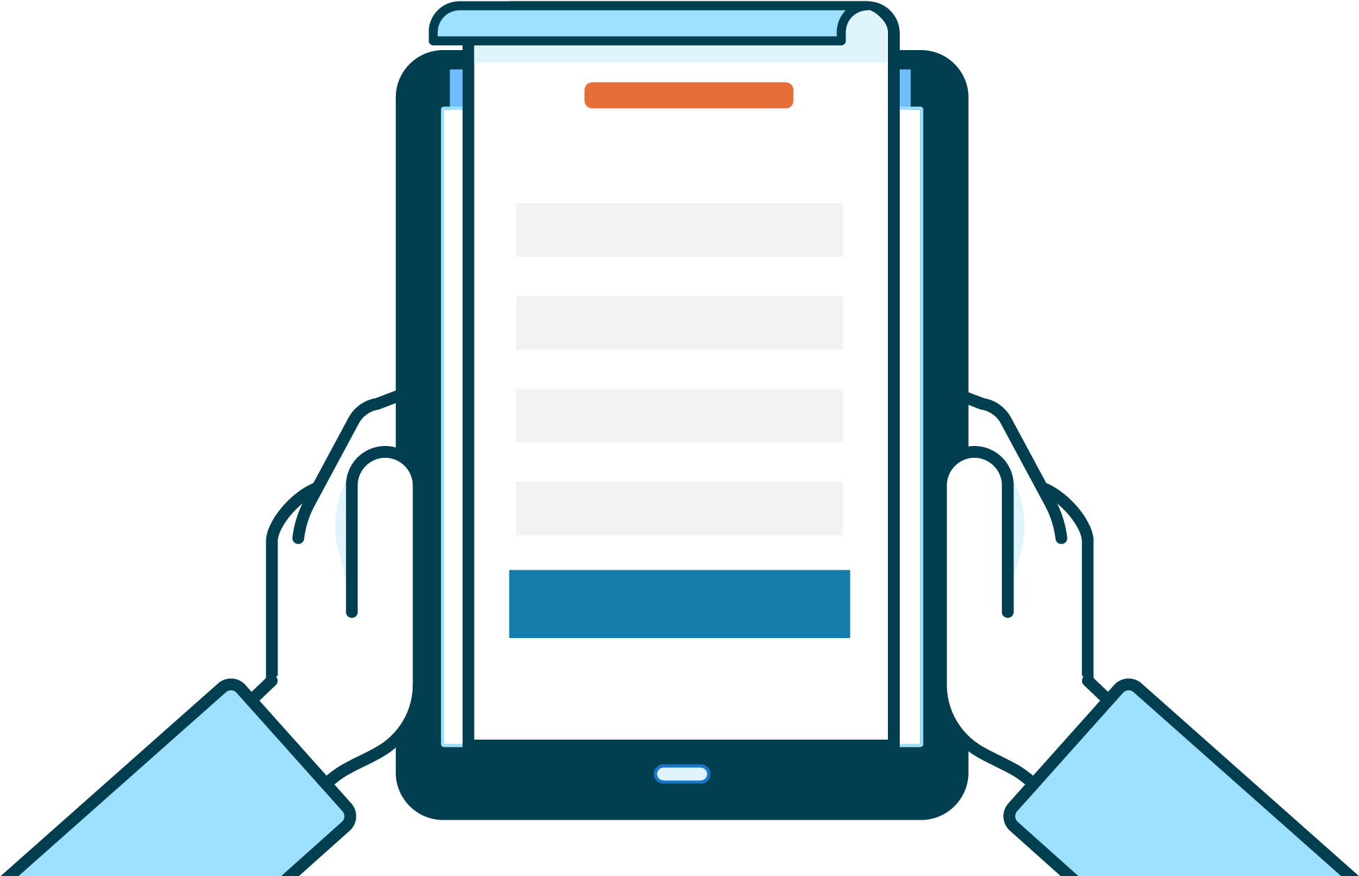 Tablet Holding Hand Transparent PNG Image