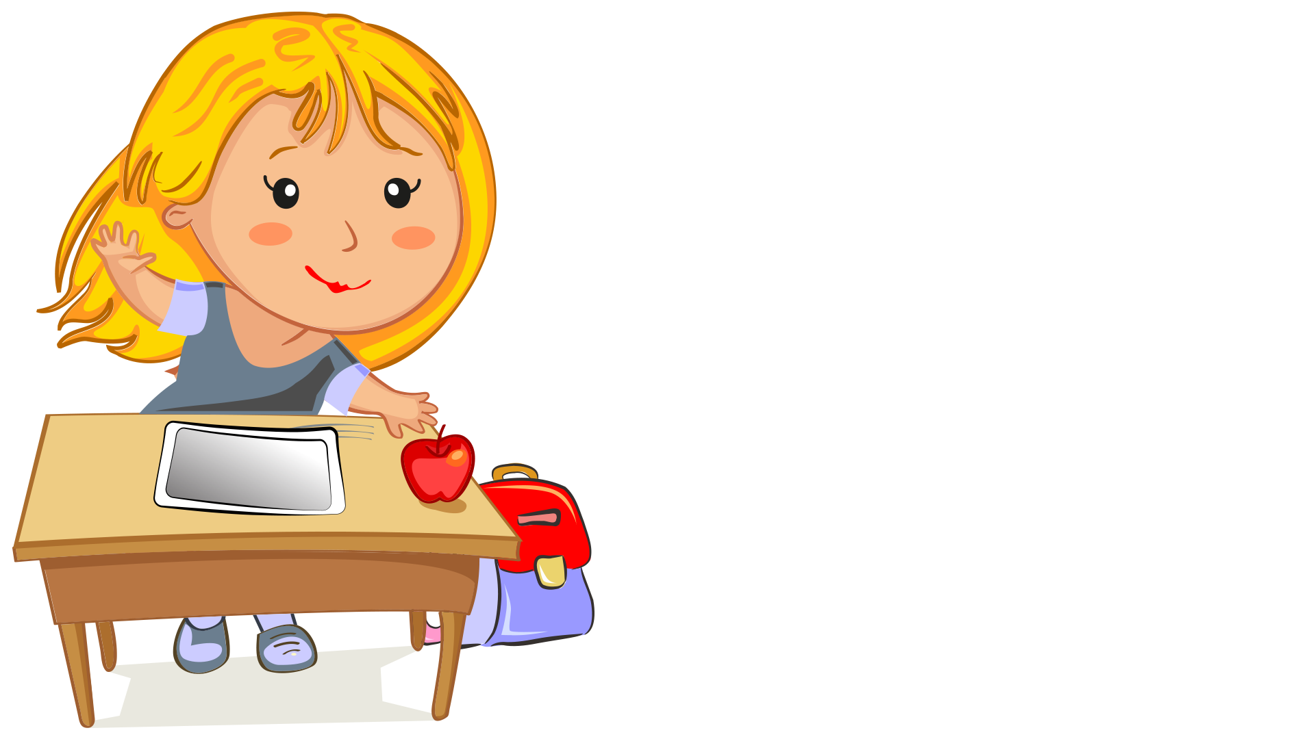 Girl Tablet Transparent PNG Image