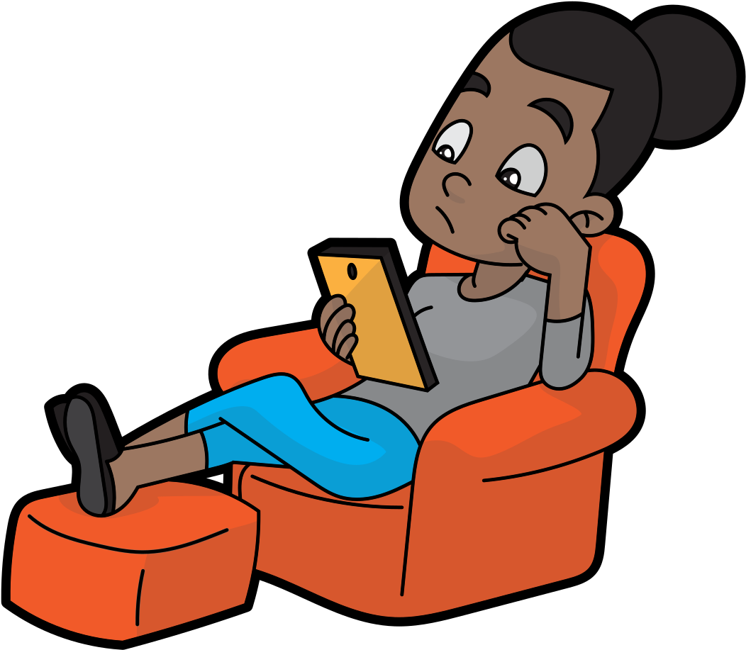 Girl Tablet Transparent PNG Image