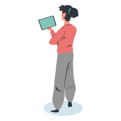 Girl Vector Tablet Transparent PNG Image