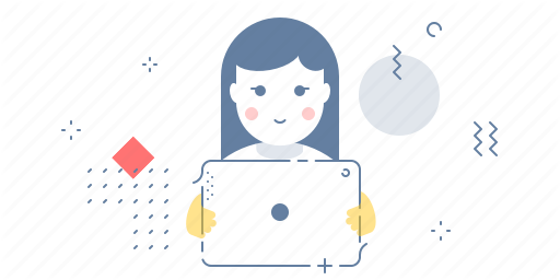 Girl Vector Tablet Transparent PNG Image